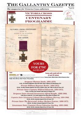 The Gallantry Gazette MAY 2019 the Magazine for Victoria Cross Collectors Issue 25