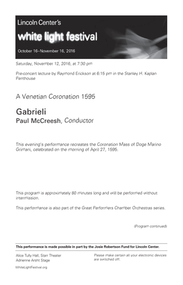 Gabrieli Paul Mccreesh , Conductor