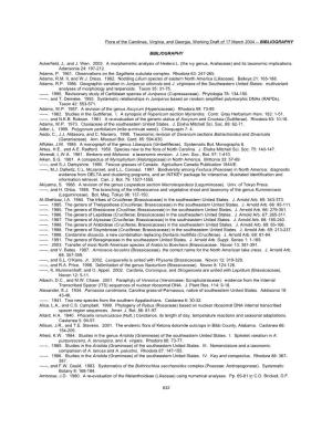 Flora of the Carolinas, Virginia, and Georgia, Working Draft of 17 March 2004 -- BIBLIOGRAPHY