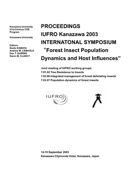 PROCEEDINGS IUFRO Kanazawa 2003 INTERNATONAL