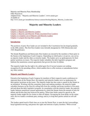 Majority and Minority Leaders”, Available At