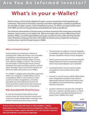 What's in Your E-Wallet?
