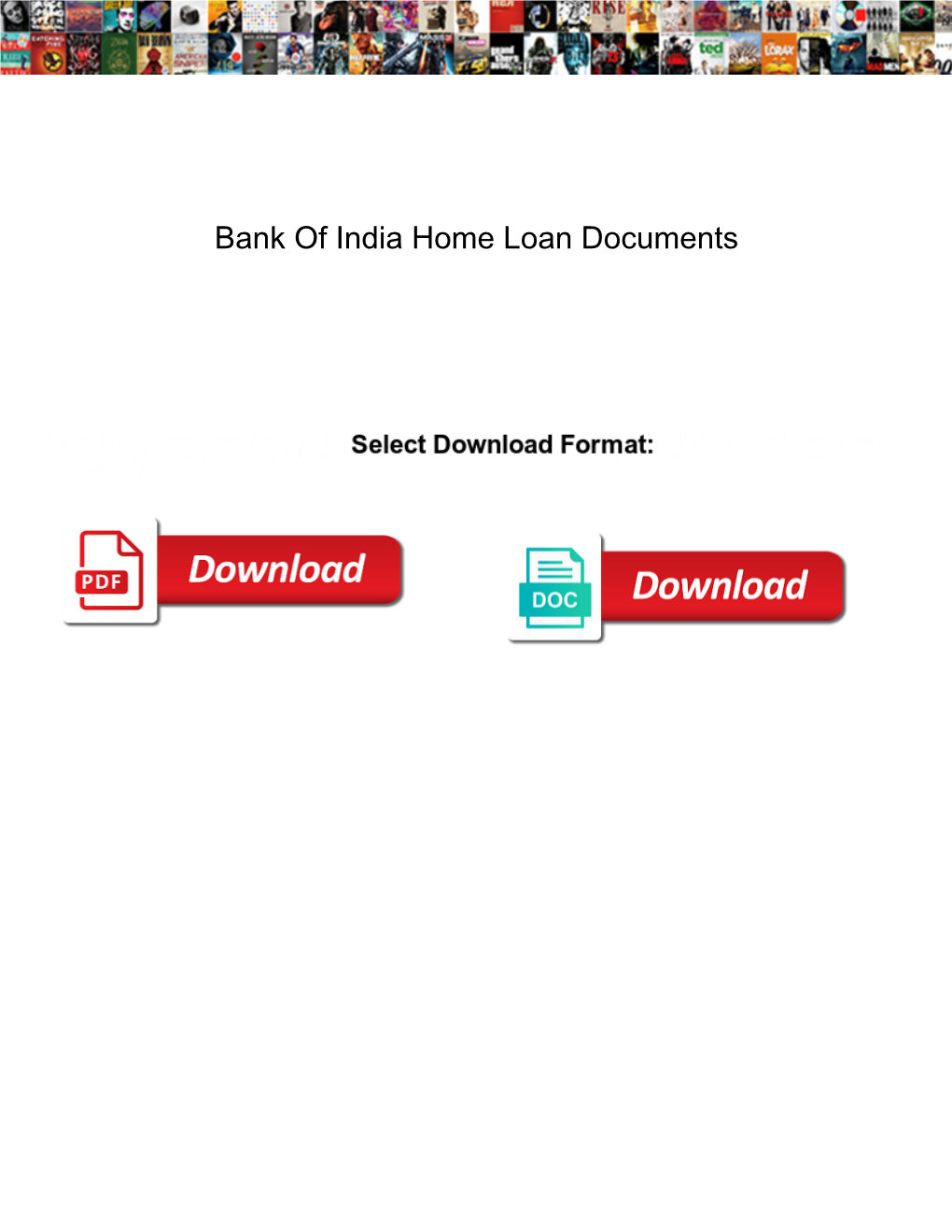 Bank of India Home Loan Documents