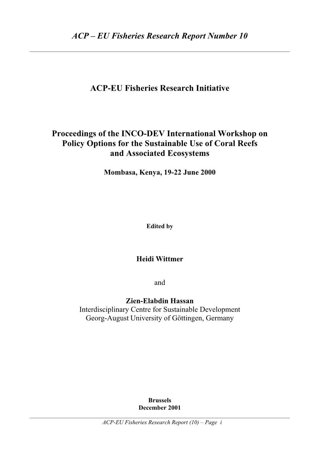 ACP – EU Fisheries Research Report Number 10