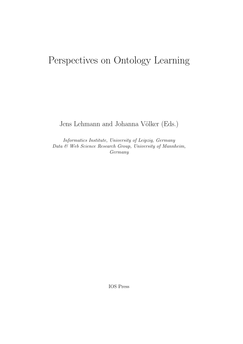 Perspectives on Ontology Learning