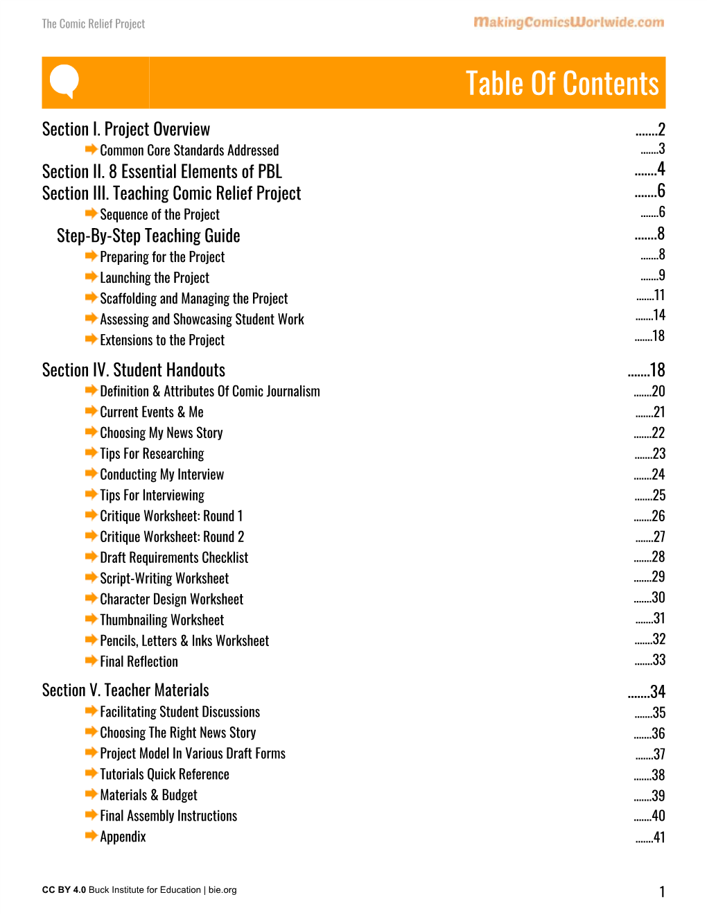 Table of Contents