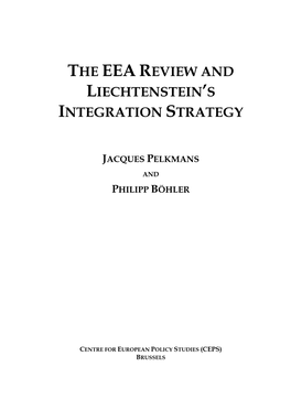 The Eea Review and Liechtenstein's Integration