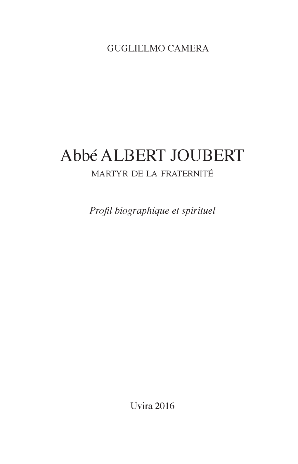 Abbé ALBERT JOUBERT
