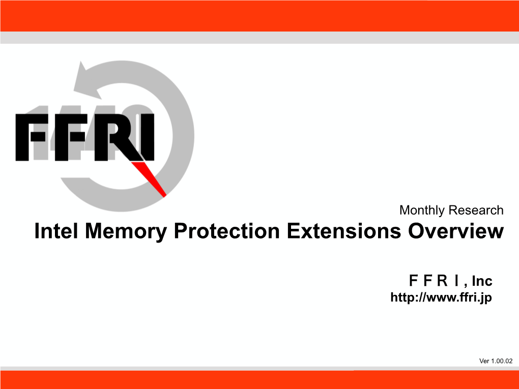 Intel Memory Protection Extensions Overview