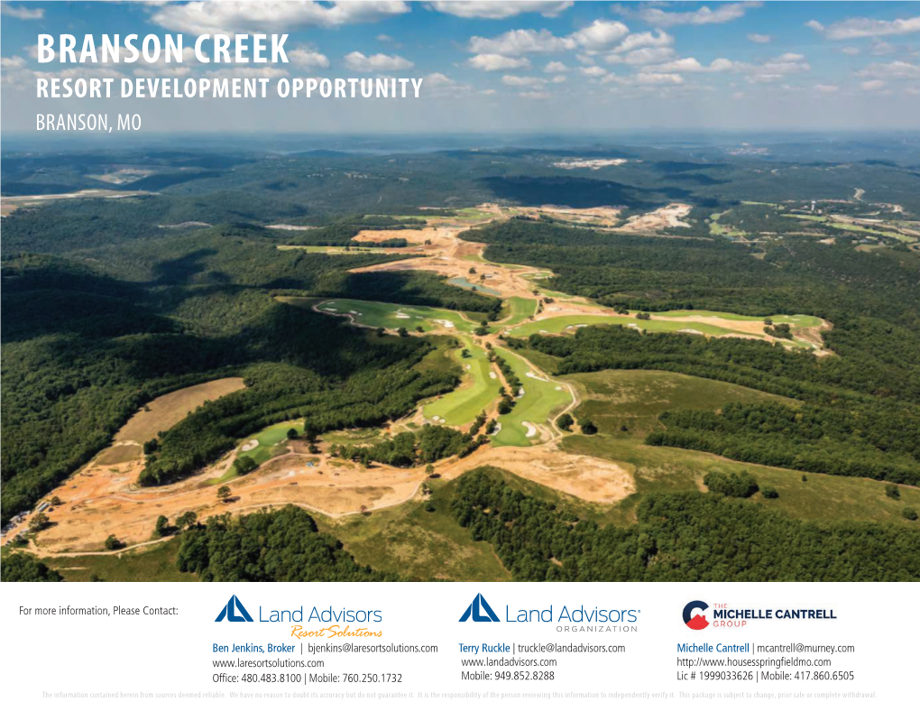 Branson Creek Resort Development Opportunity Branson, Mo