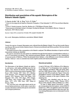 Distribution and Associations of the Aquatic Heteroptera of the Balearic Islands (Spain)