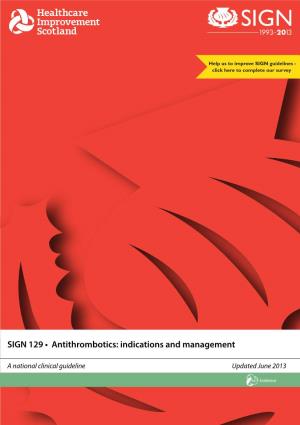 SIGN 129 • Antithrombotics: Indications and Management