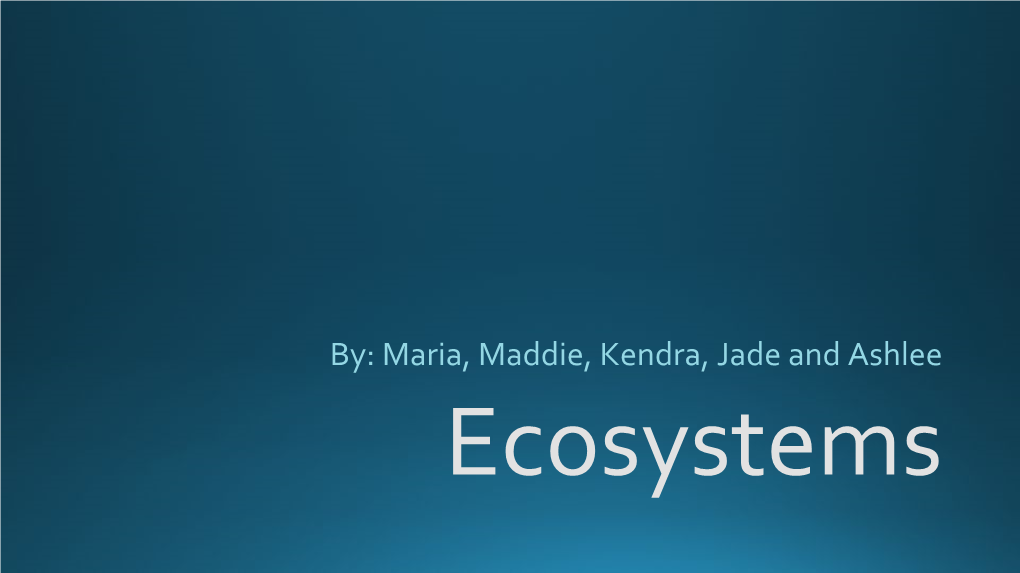 Ecosystems 3