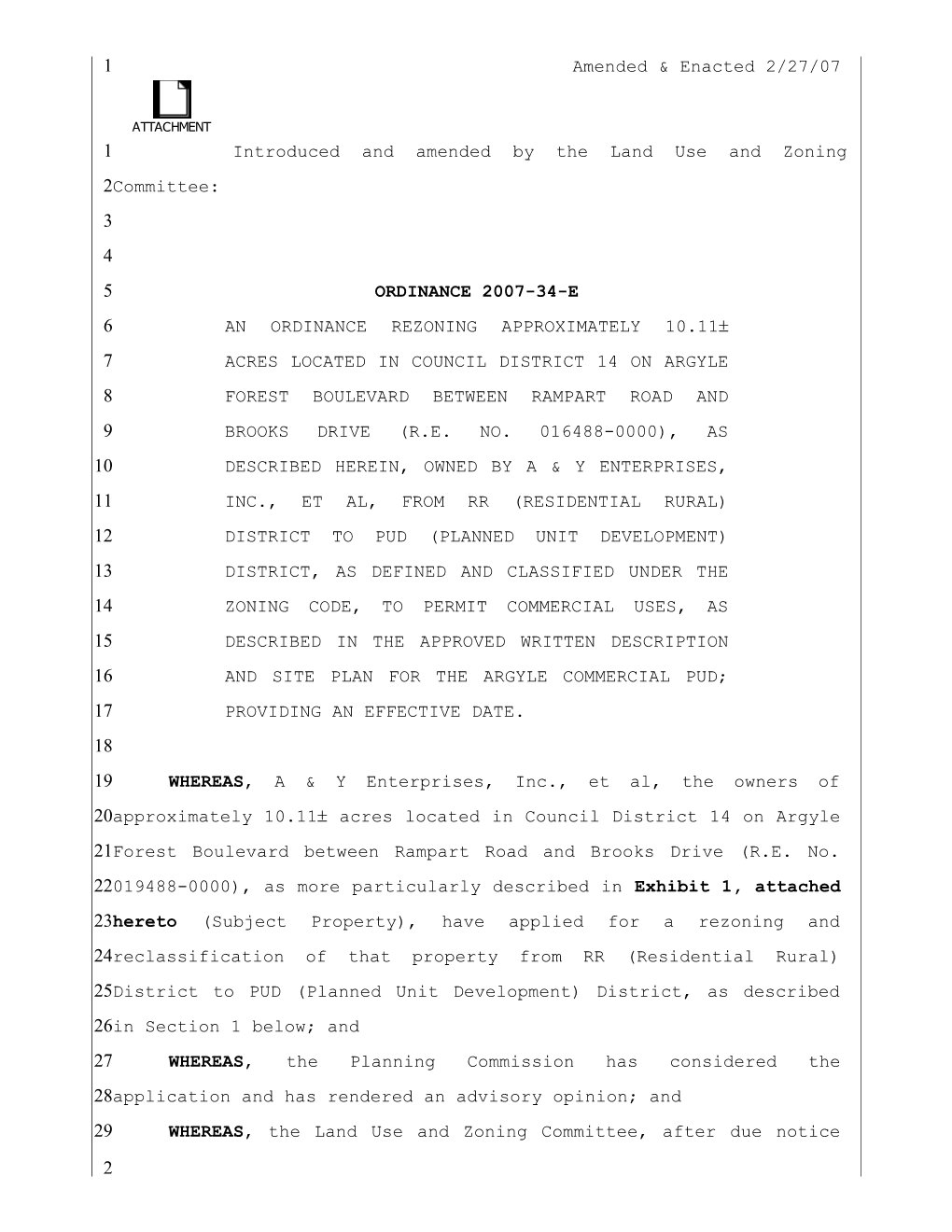 Introduced and Amended by the Land Use and Zoning Committee s2