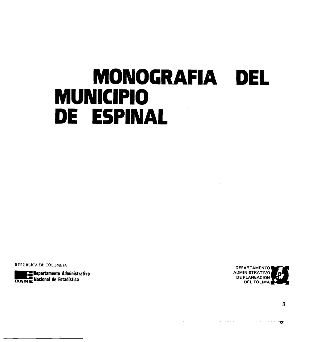 Monografia Del Municipio De Espinal