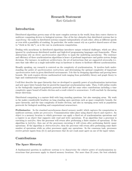 Research Statement Rati Gelashvili Introduction Contributions