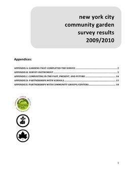 New York City Community Garden Survey Results 2009/2010