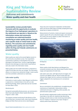 Water Quality Commitments Factsheet