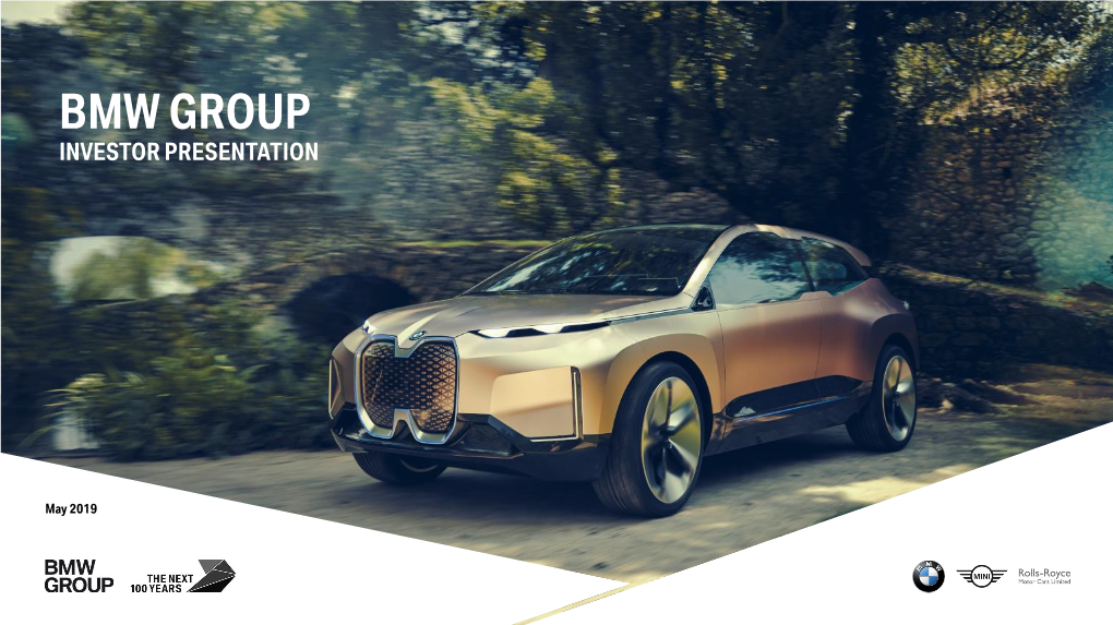 BMW Group Investor Relations Presentation April 2019;