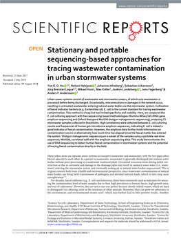 Stationary and Portable Sequencing-Based Approaches For
