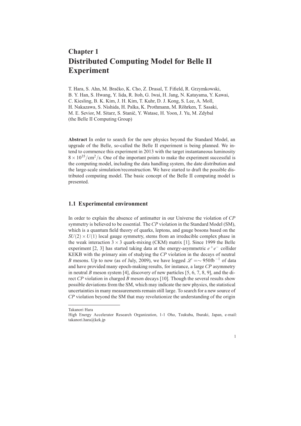 Chapter 1 Distributed Computing Model for Belle II Experiment