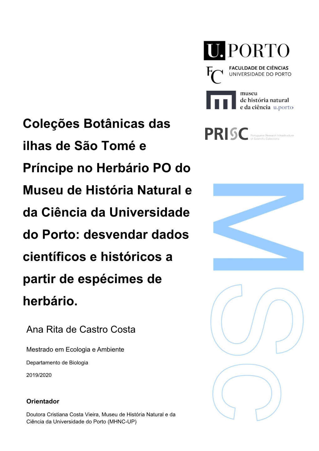 Coleções Botânicas Das Ilhas De São Tomé E Príncipe No Herbário PO Do