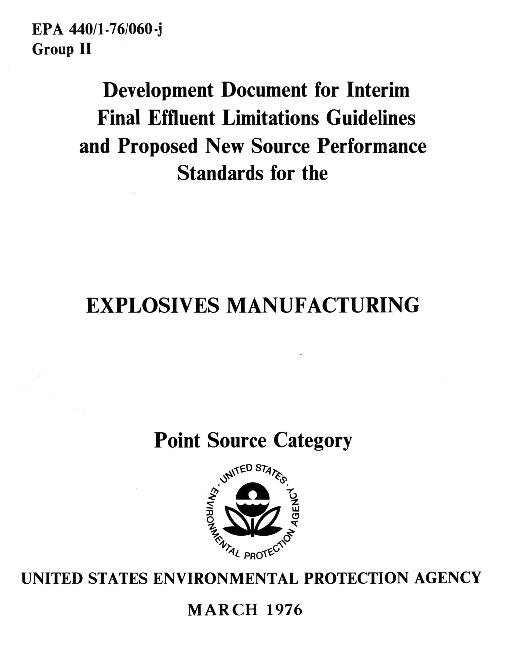 Development Document for Interim Final Effluent Guidelines & Prop