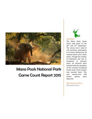 Mana Pools National Park Game Count Report 2015