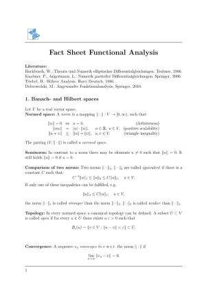 Fact Sheet Functional Analysis