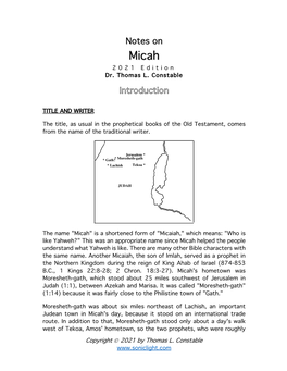 Notes on Micah 202 1 Edition Dr