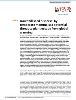 Downhill Seed Dispersal by Temperate Mammals: a Potential Threat to Plant