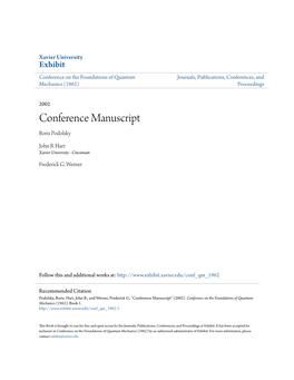 Conference Manuscript Boris Podolsky