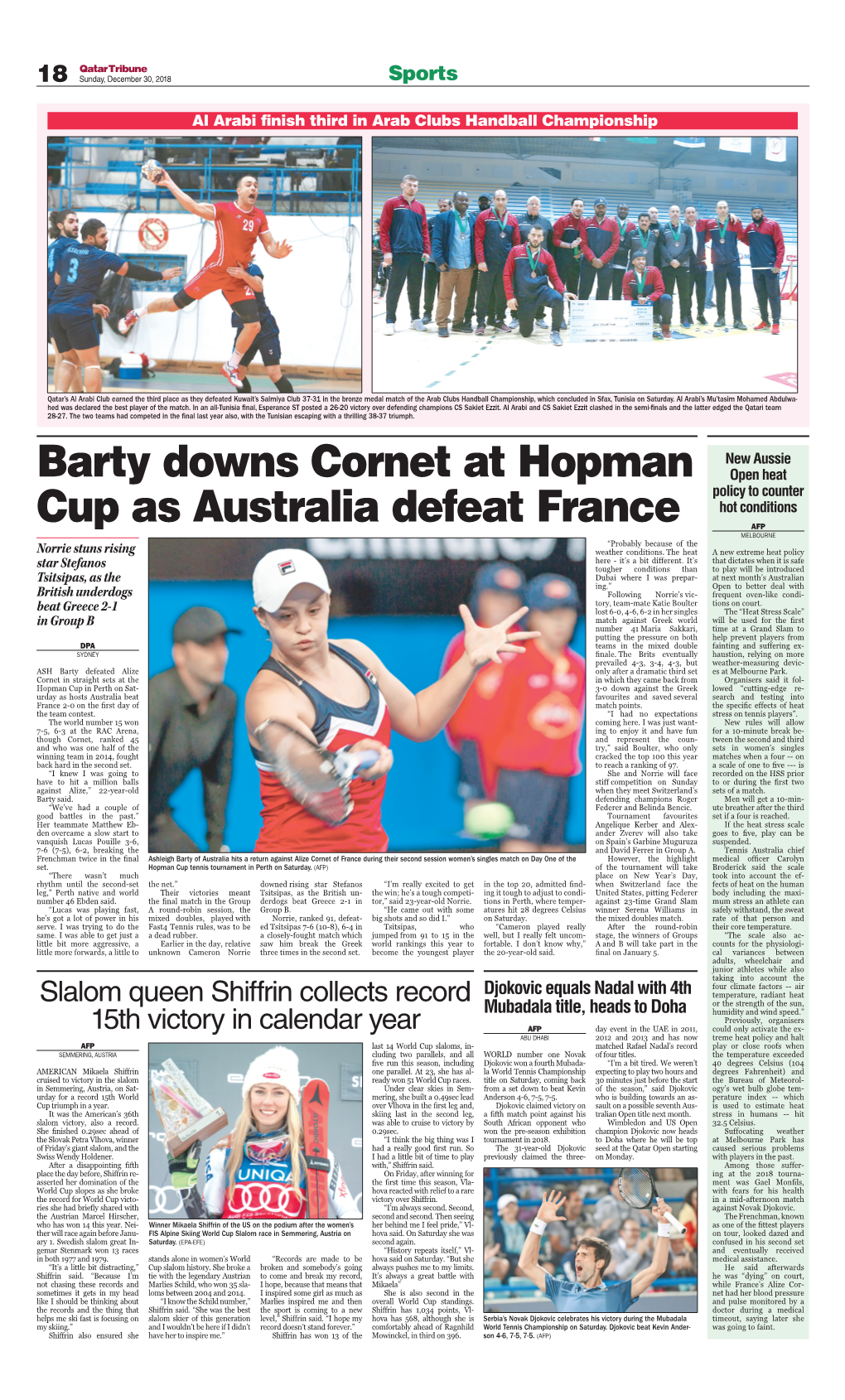 Barty Downs Cornet at Hopman Cup As Australia Defeat France