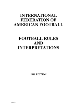 IFAF Rules 2018