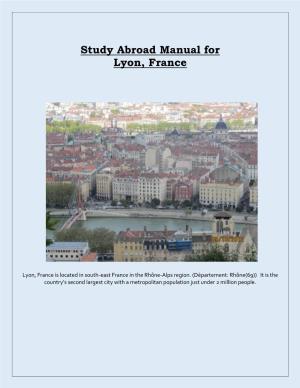 Study Abroad Manual for Lyon, France