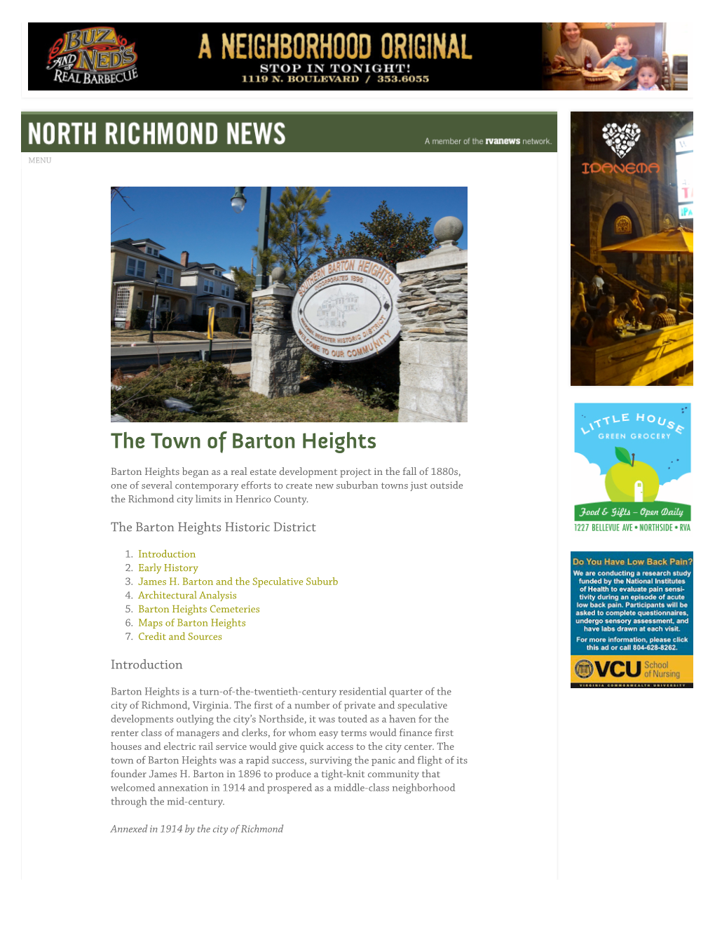 The Town of Barton Heights