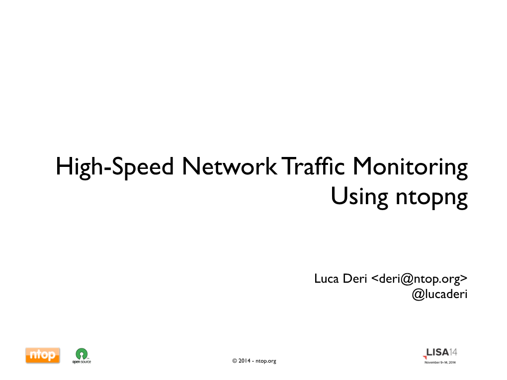 High-Speed Network Traffic Monitoring Using Ntopng