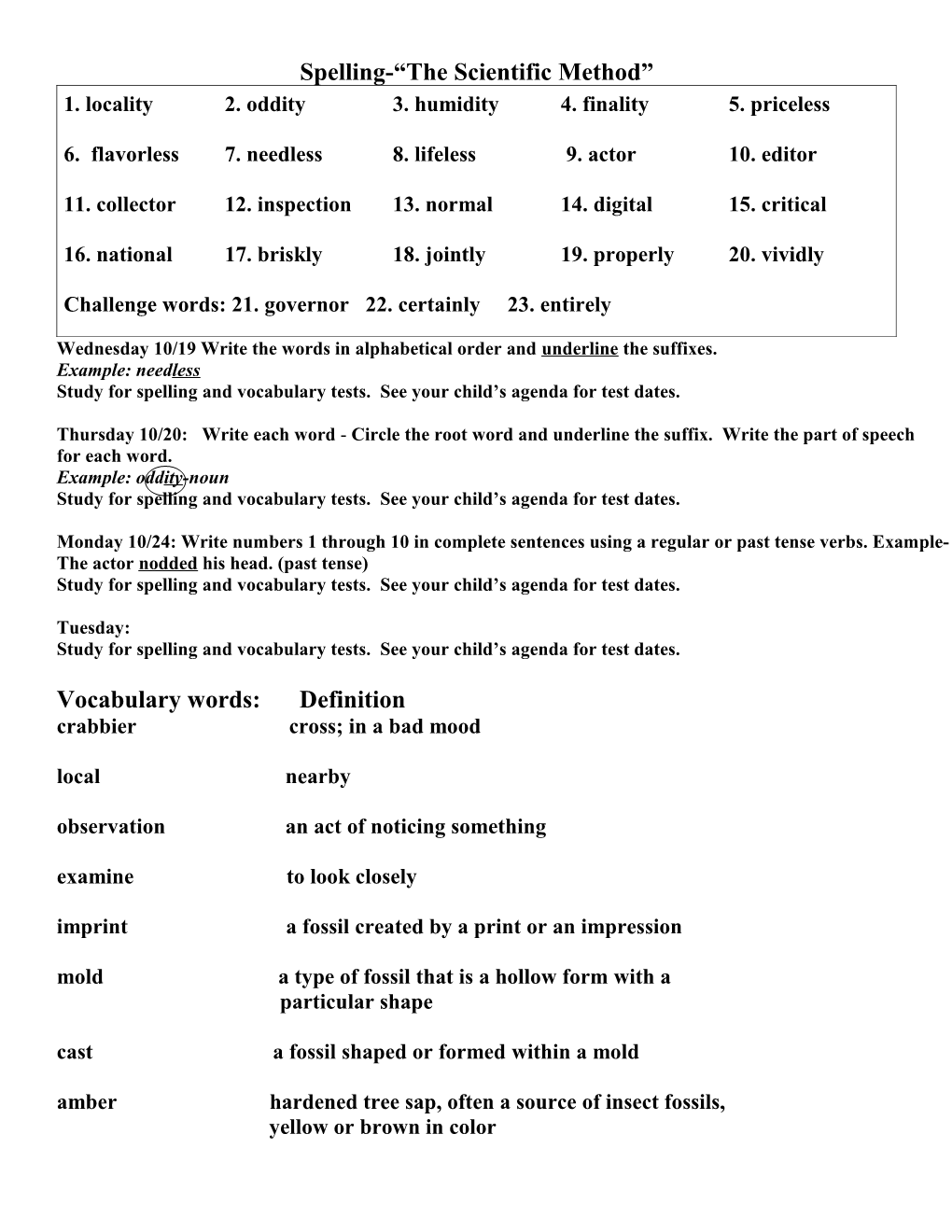 Toto Week 3 Spelling List