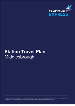 Station Travel Plan Middlesbrough