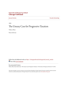 The Uneasy Case for Progressive Taxation