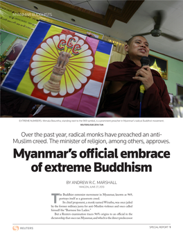 Myanmar's Official Embrace of Extreme Buddhism
