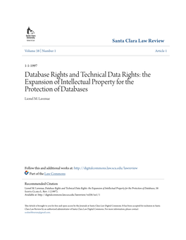 The Expansion of Intellectual Property for the Protection of Databases Lionel M