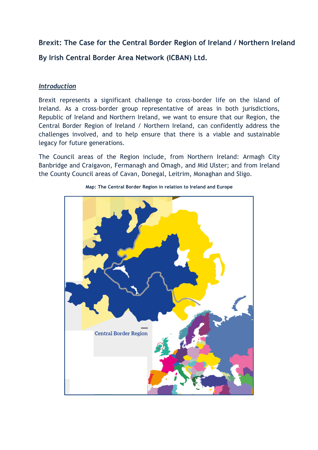 Brexit: the Case for the Central Border Region of Ireland / Northern Ireland