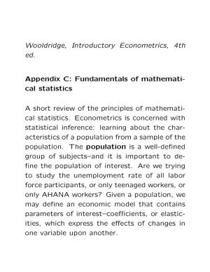 Wooldridge, Introductory Econometrics, 4Th Ed. Appendix C