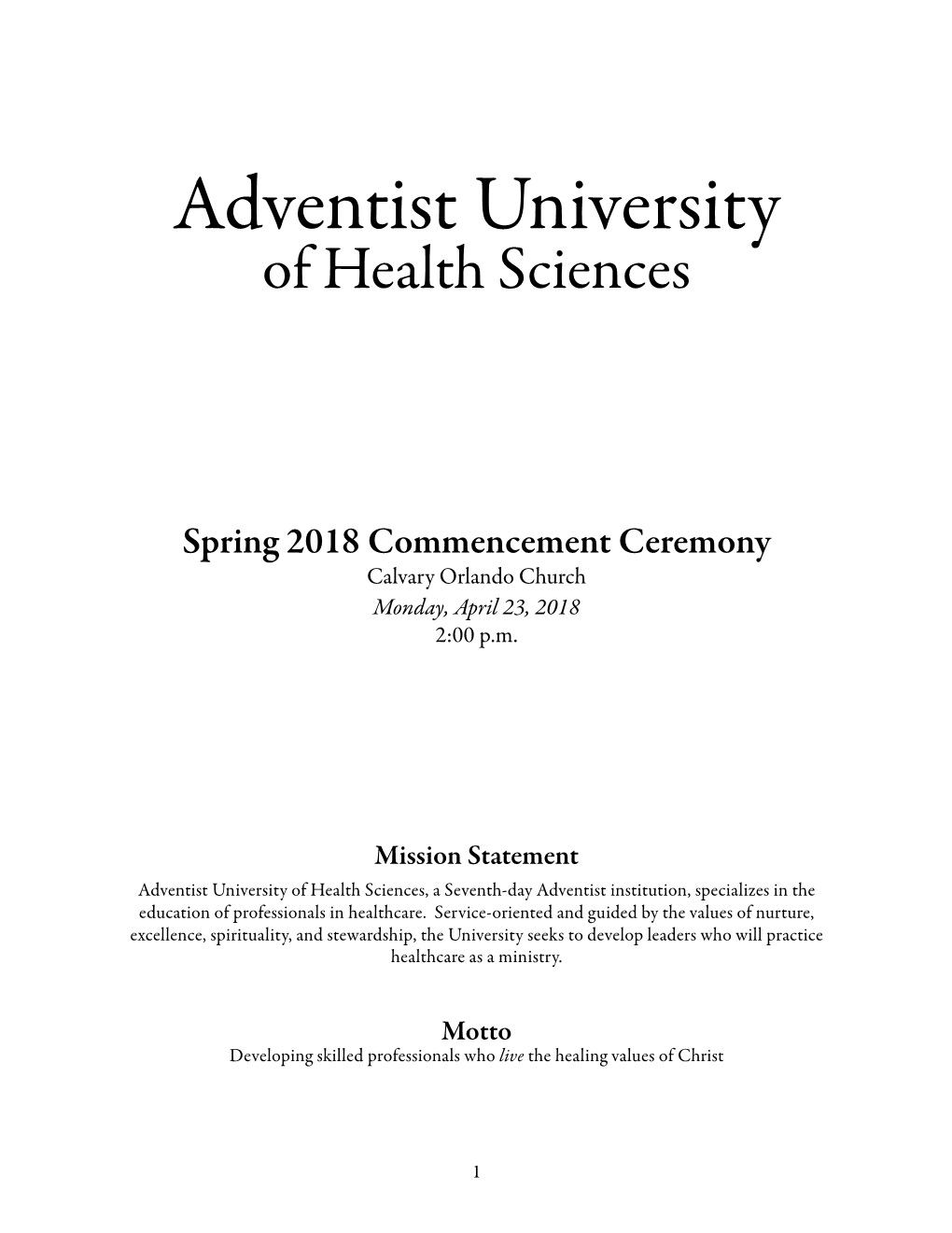 Adventist University of Health Sciences