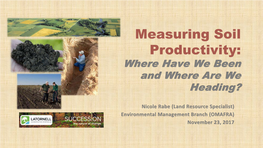 Measuring Soil Productivity: Where Have We Been and Where Are We Heading?