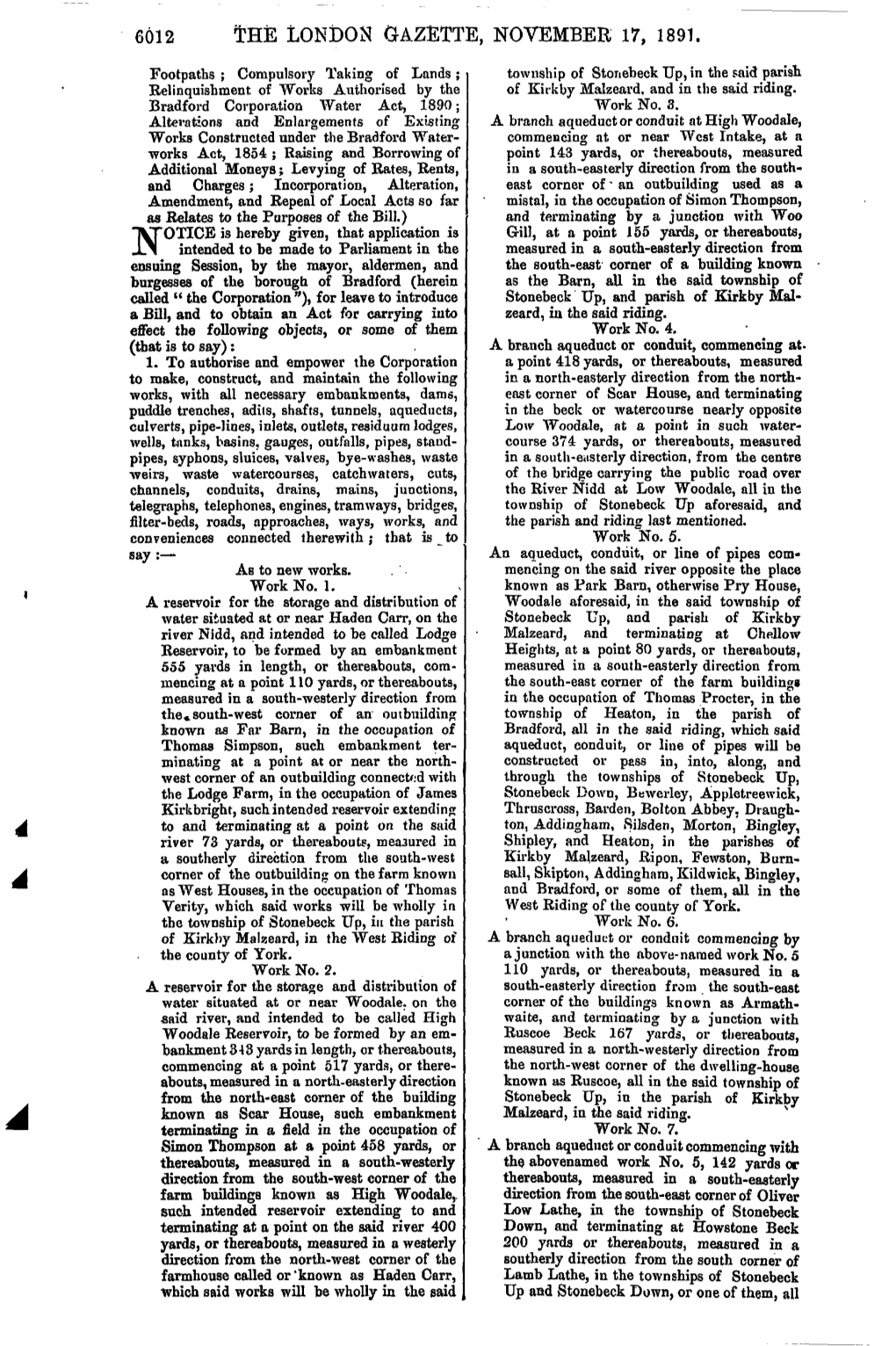 The London Gazette, November 17, 1891
