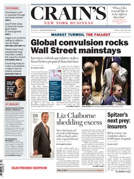 Global Convulsion Rocks Wall Street Mainstays