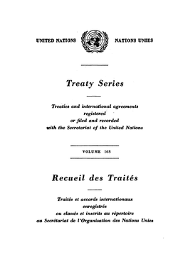 Treaty Series Recueil Des Traites