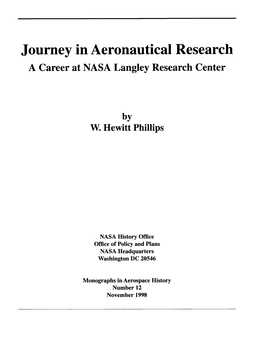 Journey in Aeronautical Research
